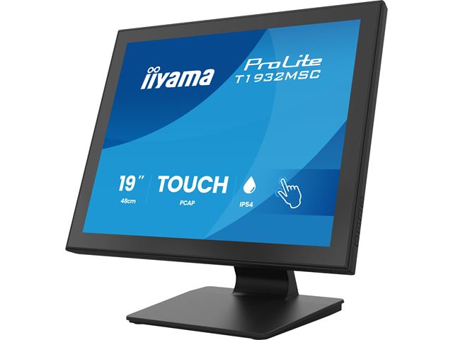 iiyama ProLite monitor T1932MSC-B2S 19", Projective Capacitive 10pt touch, IPS, Scratch resistant, Edge to edge glass, 5:4, HDMI, DisplayPort, Water and dust protection image 4
