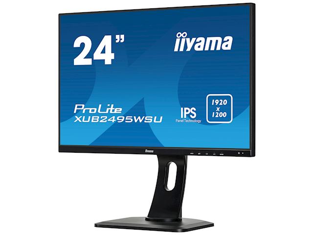 iiyama Prolite monitor XUB2495WSU-B3 24" IPS, 1920 x 1200, Black, DP, HDMI, USB Hub, 100% sRGB, Height Adjustable image 2