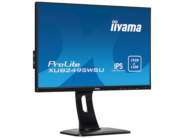 iiyama Prolite monitor XUB2495WSU-B3 24" IPS, 1920 x 1200, Black, DP, HDMI, USB Hub, 100% sRGB, Height Adjustable image 3