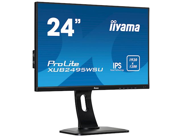 iiyama Prolite monitor XUB2495WSU-B3 24" IPS, 1920 x 1200, Black, DP, HDMI, USB Hub, 100% sRGB, Height Adjustable image 1
