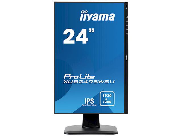 iiyama Prolite monitor XUB2495WSU-B3 24" IPS, 1920 x 1200, Black, DP, HDMI, USB Hub, 100% sRGB, Height Adjustable image 4