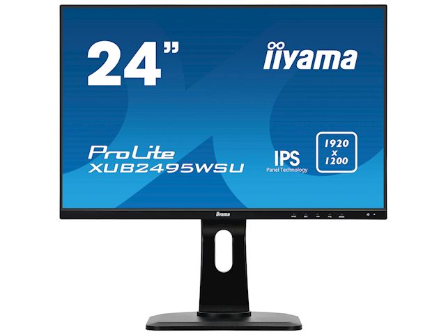 iiyama Prolite monitor XUB2495WSU-B3 24" IPS, 1920 x 1200, Black, DP, HDMI, USB Hub, 100% sRGB, Height Adjustable image 0