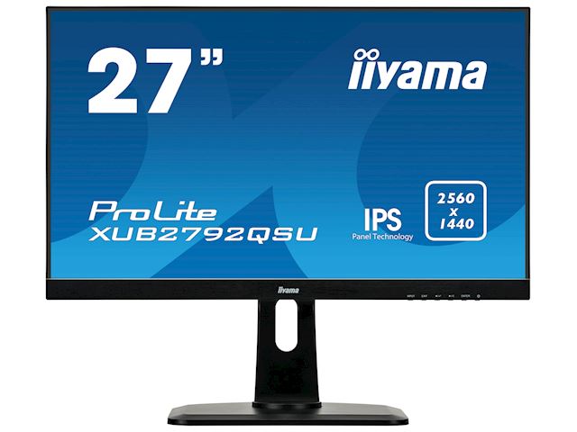 iiyama ProLite monitor XUB2792QSU-B1 27" IPS, 2560x1440, FreeSync, Ultra Slim Bezel, Black, HDMI, Display Port, USB Hub, Height Adjustable image 0