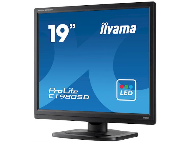 iiyama ProLite monitor E1980D-B1 19" 5:4 Black, VGA, DVI, 1280 x 1024 resolution image 1