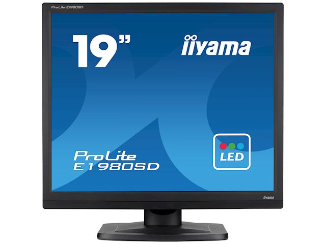 iiyama ProLite monitor E1980D-B1 19" 5:4 Black, VGA, DVI, 1280 x 1024 resolution image 0