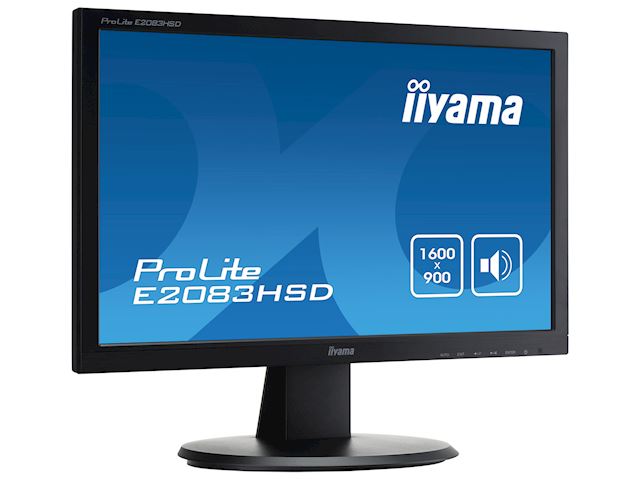 iiyama ProLite monitor E2083HSD-B1 20" 1600x900, Black, blur free, VGA, DVI image 3