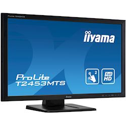 iiyama ProLite monitor T2453MTS-B1 24", VA, Optical 2pt touch, HDMI, Scratch resistive, Black, Glass front thumbnail 2