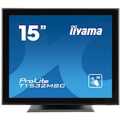 iiyama ProLite monitor T1532MSC-B5AG 15", Black, Projective Capacitive 10pt touch, edge to edge glass, Anti-glare coating, scratch resistant, HDMI, DisplayPort  thumbnail 0