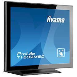 iiyama ProLite monitor T1532MSC-B5AG 15", Black, Projective Capacitive 10pt touch, edge to edge glass, Anti-glare coating, scratch resistant, HDMI, DisplayPort  thumbnail 2