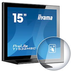 iiyama ProLite monitor T1532MSC-B5AG 15", Black, Projective Capacitive 10pt touch, edge to edge glass, Anti-glare coating, scratch resistant, HDMI, DisplayPort  thumbnail 3