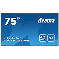 iiyama ProLite LH7542UHS-B3 75", 18/7, 4K, IPS, Intel® SDM slot, dual HDMI, landscape/portrait, integrated software 