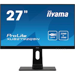iiyama ProLite monitor XUB2792QSN-B1 27" IPS, WQHD, USB-C dock and RJ45 (LAN), Ultra Slim Bezel, HDMI, Display Port, USB-C dock, Height Adjustable. 