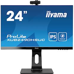 iiyama ProLite monitor XUB2490HSUC-B1 24" IPS, FHD webcam and microphone, Height Adjustable, 3-side borderless design