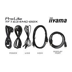 iiyama ProLite monitor TF1634MC-B8X 16", P Cap 10pt touch, edge to edge glass, Open frame, Scratch resistant, Anti-fingerprint coating, Water and dust resistant thumbnail 3