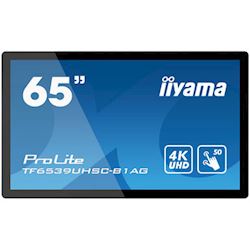 iiyama Prolite monitor TF6539UHSC-B1AG 65" Black, IPS, Anti Glare, 4K UHD,  Projective Capacitive 50pt Touch, 24/7, Landscape/Portrait/Face-up, Open Frame