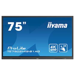 iiyama ProLite monitor TE7502MIS-B1AG 75", 4k UHD, Infrared 20pt touch, Anti-glare coating, VA, HDMI, features Note, web browser, file manager, cloud drives, WPS office and ScreenSharePro