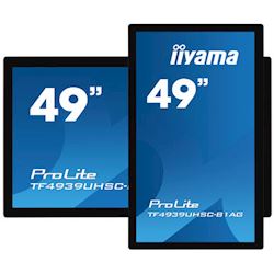 iiyama Prolite monitor TF4939UHSC-B1AG 49"  Black, IPS, Anti Glare, 4K UHD,  Projective Capacitive 15pt Touch, 24/7, Landscape/Portrait/Face-up, Open Frame, IP54 rated thumbnail 3