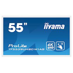 iiyama Prolite monitor TF5539UHSC-W1AG 55" White, IPS, Anti Glare, 4K,  Projective Capacitive 15pt Touch, 24/7, Landscape/Portrait/Face-up, Open Frame
