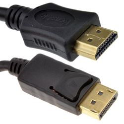 Locking DisplayPort Plug PC/Laptop to HDMI Male Plug Display/Monitor/TV Cable 2m