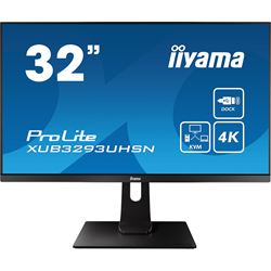 iiyama ProLite monitor XUB3293UHSN-B1 32" 3-side borderless design, IPS panel with KVM switch, USB-C dock, height adjustable thumbnail 0