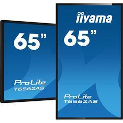 iiyama ProLite T6562AS-B1 65", 4k UHD, Integrated annotation software, PCAP 20pt touch, IPS, 24/7, HDMI, Anti-Glare