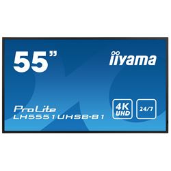 iiyama Prolite monitor LH5551UHSB-B1 55" IPS Slim Bezel, 4K UHD, 24/7, Landscape/Portrait, LAN Control, high brightness thumbnail 1