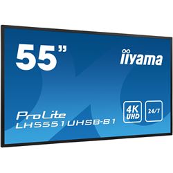 iiyama Prolite monitor LH5551UHSB-B1 55" IPS Slim Bezel, 4K UHD, 24/7, Landscape/Portrait, LAN Control, high brightness thumbnail 3
