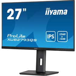 iiyama ProLite XUB2793QS-B1 height adjustable monitor, 3-side borderless, IPS, WQHD res, HDMI, DisplayPort, Flicker free and Blue light reducer  thumbnail 4