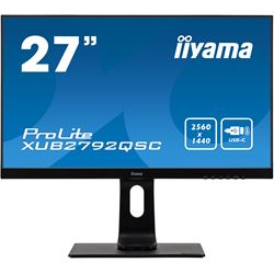 iiyama ProLite monitor XUB2792QSC-B1 27" IPS, 2560x1440, Ultra Slim Bezel, Black, HDMI, Display Port, USB-C Connectivity, Height Adjustable thumbnail 0