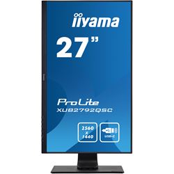 iiyama ProLite monitor XUB2792QSC-B1 27" IPS, 2560x1440, Ultra Slim Bezel, Black, HDMI, Display Port, USB-C Connectivity, Height Adjustable thumbnail 1