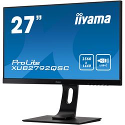 iiyama ProLite monitor XUB2792QSC-B1 27" IPS, 2560x1440, Ultra Slim Bezel, Black, HDMI, Display Port, USB-C Connectivity, Height Adjustable thumbnail 2