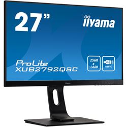iiyama ProLite monitor XUB2792QSC-B1 27" IPS, 2560x1440, Ultra Slim Bezel, Black, HDMI, Display Port, USB-C Connectivity, Height Adjustable thumbnail 8