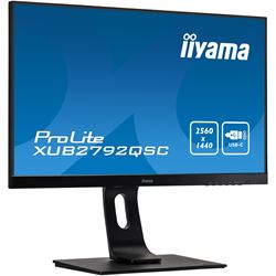 iiyama ProLite monitor XUB2792QSC-B1 27" IPS, 2560x1440, Ultra Slim Bezel, Black, HDMI, Display Port, USB-C Connectivity, Height Adjustable thumbnail 9