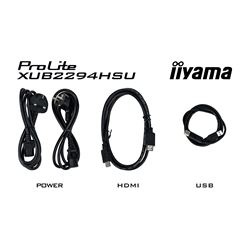 iiyama ProLite monitor XUB2294HSU-B2 22" VA panel, 3-side borderless design, height adjustable stand, HDMI, DP thumbnail 10
