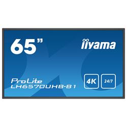 iiyama Prolite monitor LH6570UHB-B1 65" VA, Slim Bezel, 4K UHD, 24/7, Landscape/Portrait, 700cd/m2 brightness thumbnail 0