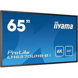 iiyama Prolite monitor LH6570UHB-B1 65" VA, Slim Bezel, 4K UHD, 24/7, Landscape/Portrait, 700cd/m2 brightness thumbnail 2