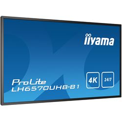 iiyama Prolite monitor LH6570UHB-B1 65" VA, Slim Bezel, 4K UHD, 24/7, Landscape/Portrait, 700cd/m2 brightness thumbnail 5