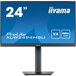 iiyama ProLite monitor XUB2494HSU-B2 24", VA panel, Height Adjustable, Black, 3-side borderless bezel, HDMI, Display Port, USB Hub thumbnail 0