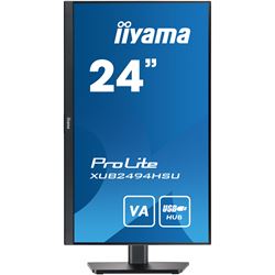 iiyama ProLite monitor XUB2494HSU-B2 24", VA panel, Height Adjustable, Black, 3-side borderless bezel, HDMI, Display Port, USB Hub thumbnail 1