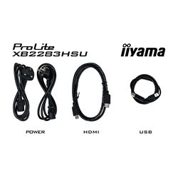 iiyama ProLite monitor XUB2494HSU-B2 24", VA panel, Height Adjustable, Black, 3-side borderless bezel, HDMI, Display Port, USB Hub thumbnail 10