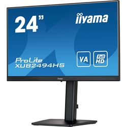 iiyama ProLite monitor XUB2494HS-B2 24", VA panel, Height Adjustable, Black, 3-side borderless bezel, HDMI, Display Port