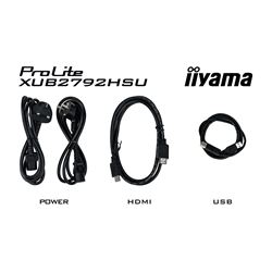 iiyama ProLite Monitor XUB2792HSU-B5 27", Black, Height Adjustable, IPS Panel, USB hub, HDMI, DP thumbnail 5