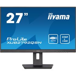 iiyama ProLite monitor XUB2792QSN-B5 27" IPS, WQHD, USB-C dock and RJ45 (LAN), 3-side borderless, HDMI, Display Port, USB-C dock, Height Adjustable.  thumbnail 0