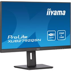 iiyama ProLite monitor XUB2792QSN-B5 27" IPS, WQHD, USB-C dock and RJ45 (LAN), 3-side borderless, HDMI, Display Port, USB-C dock, Height Adjustable.  thumbnail 3