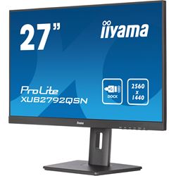 iiyama ProLite monitor XUB2792QSN-B5 27" IPS, WQHD, USB-C dock and RJ45 (LAN), 3-side borderless, HDMI, Display Port, USB-C dock, Height Adjustable.  thumbnail 4