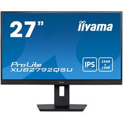 iiyama ProLite monitor XUB2792QSU-B5 27" IPS, 2560x1440, FreeSync, 3-side borderless, Black, HDMI, Display Port, USB Hub, Height Adjustable thumbnail 0