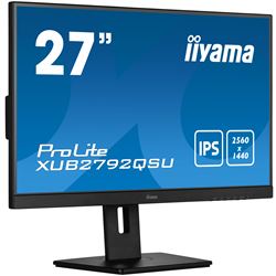 iiyama ProLite monitor XUB2792QSU-B5 27" IPS, 2560x1440, FreeSync, 3-side borderless, Black, HDMI, Display Port, USB Hub, Height Adjustable thumbnail 2