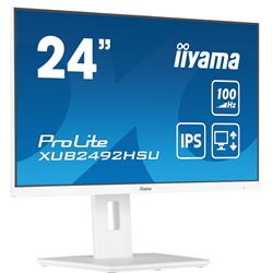 iiyama ProLite monitor XUB2492HSU-W6 24" IPS, Full HD, White, 3-side borderless, 1000hz refresh rate, HDMI, Display Port, USB Hub, Height Adjustable thumbnail 2