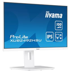 iiyama ProLite monitor XUB2492HSU-W6 24" IPS, Full HD, White, 3-side borderless, 1000hz refresh rate, HDMI, Display Port, USB Hub, Height Adjustable thumbnail 3