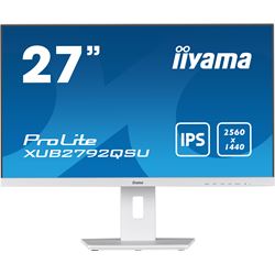iiyama ProLite monitor XUB2792QSU-W5 27" IPS, 2560x1440, FreeSync, 3-side borderless, White, HDMI, Display Port, USB Hub, Height Adjustable thumbnail 0